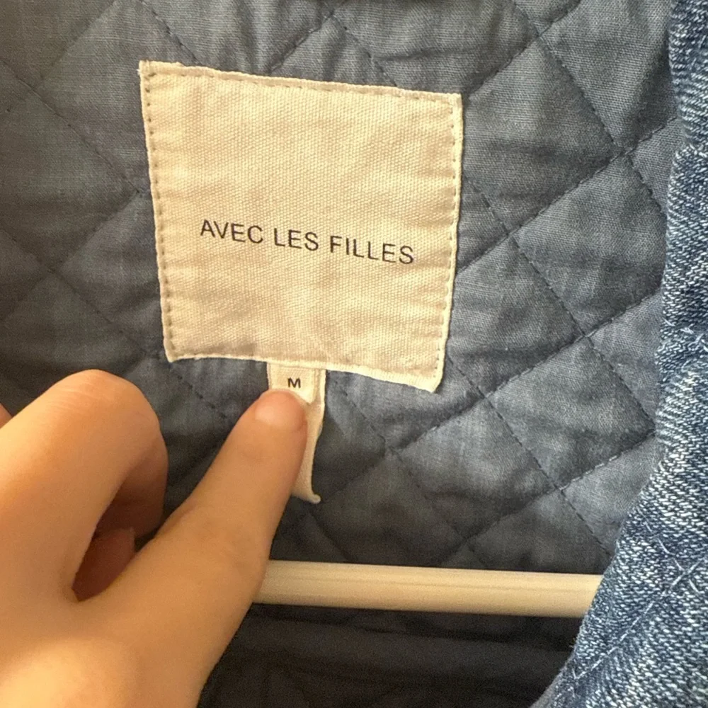 Blue Denim Quilted Ruffle Jacket - Picture 3 of 3